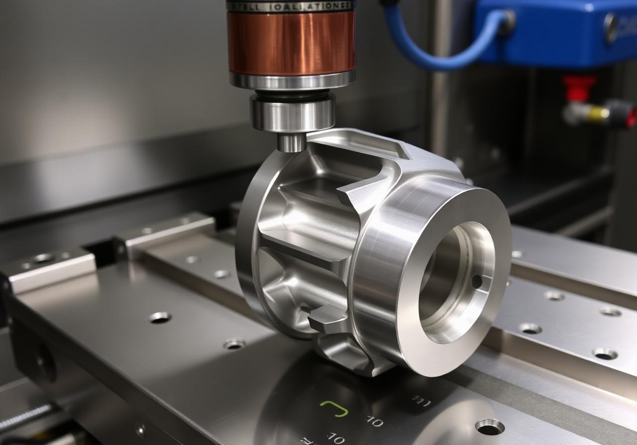 Frisch gefrästes Bauteil mit komplexer Geometrie